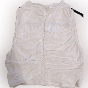 Naked wardrobe mesh cropped top with ruching